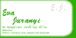 eva juranyi business card